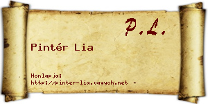 Pintér Lia névjegykártya