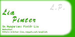 lia pinter business card